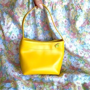 Furla Italy made Yellow Mini Top handle Bag with Apple Charm